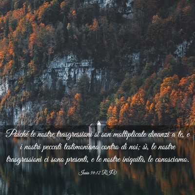 Picture 03 - Isaia 59:12 RIV - Poiché le nostre trasgressioni si son - Bible Verse Picture