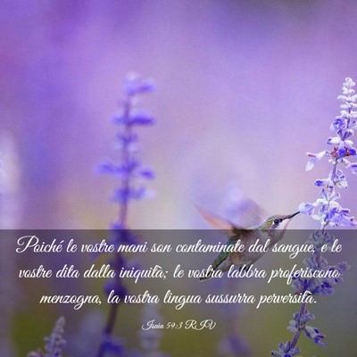 Picture 03 - Isaia 59:3 RIV - Poiché le vostre mani son contaminate dal - Bible Verse Picture