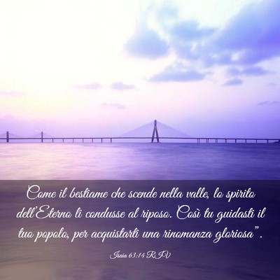 Picture 03 - Isaia 63:14 RIV - Come il bestiame che scende nella valle, lo - Bible Verse Picture