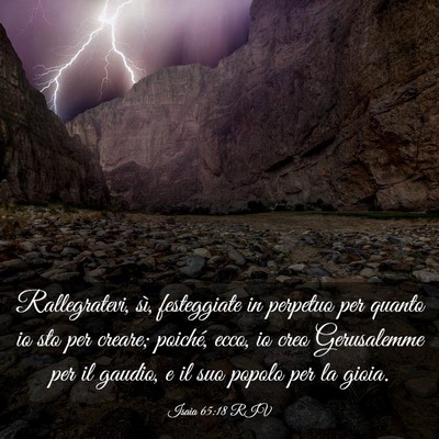 Picture 03 - Isaia 65:18 RIV - Rallegratevi, sì, festeggiate in perpetuo per - Bible Verse Picture