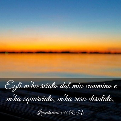 Picture 03 - Lamentazioni 3:11 RIV - Egli m’ha sviato dal mio cammino e m’ha - Bible Verse Picture
