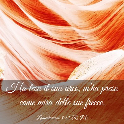Picture 03 - Lamentazioni 3:12 RIV - Ha teso il suo arco, m’ha preso come mira delle - Bible Verse Picture