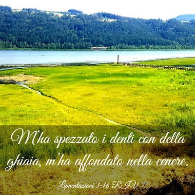 Picture 03 - Lamentazioni 3:16 RIV - M’ha spezzato i denti con della ghiaia, m’ha - Bible Verse Picture