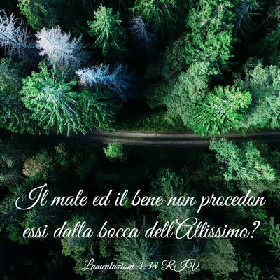 Picture 03 - Lamentazioni 3:38 RIV - Il male ed il bene non procedon essi dalla bocca - Bible Verse Picture
