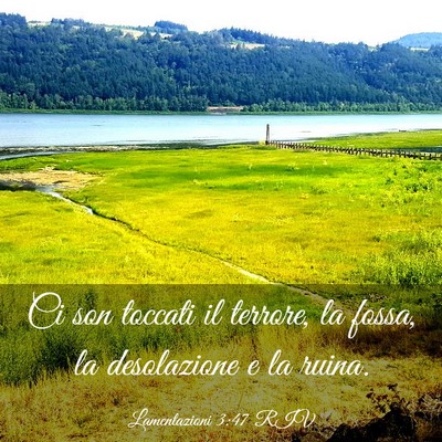 Picture 03 - Lamentazioni 3:47 RIV - Ci son toccati il terrore, la fossa, la - Bible Verse Picture