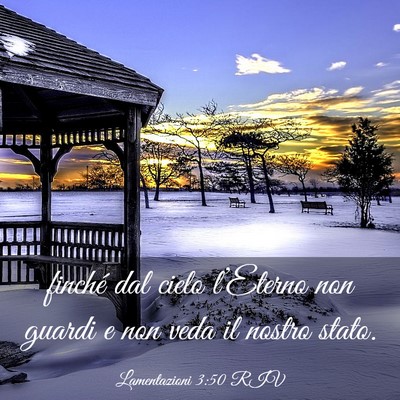 Picture 03 - Lamentazioni 3:50 RIV - finché dal cielo l’Eterno non guardi e non - Bible Verse Picture