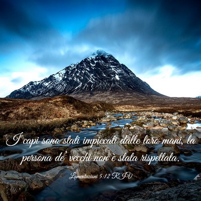Picture 03 - Lamentazioni 5:12 RIV - I capi sono stati impiccati dalle loro mani, la - Bible Verse Picture