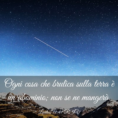 Picture 03 - Levitico 11:41 RIV - Ogni cosa che brulica sulla terra è un abominio; - Bible Verse Picture
