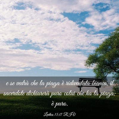 Picture 03 - Levitico 13:17 RIV - e se vedrà che la piaga è ridiventata bianca, - Bible Verse Picture