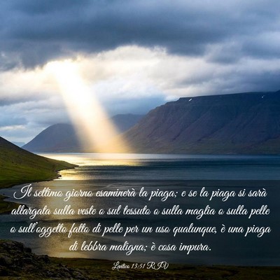 Picture 03 - Levitico 13:51 RIV - Il settimo giorno esaminerà la piaga; e se la - Bible Verse Picture