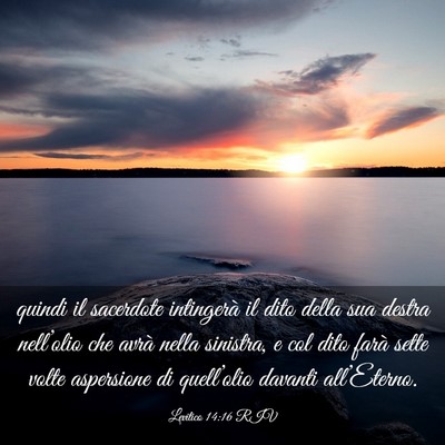 Picture 03 - Levitico 14:16 RIV - quindi il sacerdote intingerà il dito della sua - Bible Verse Picture