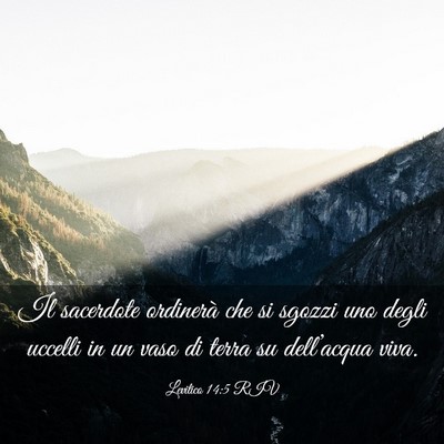 Picture 03 - Levitico 14:5 RIV - Il sacerdote ordinerà che si sgozzi uno degli - Bible Verse Picture