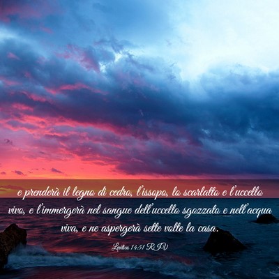 Picture 03 - Levitico 14:51 RIV - e prenderà il legno di cedro, l’issopo, lo - Bible Verse Picture