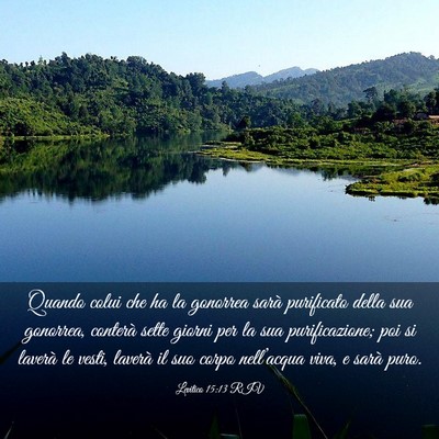 Picture 03 - Levitico 15:13 RIV - Quando colui che ha la gonorrea sarà purificato - Bible Verse Picture