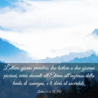Picture 03 - Levitico 15:14 RIV - L’ottavo giorno prenderà due tortore o due - Bible Verse Picture
