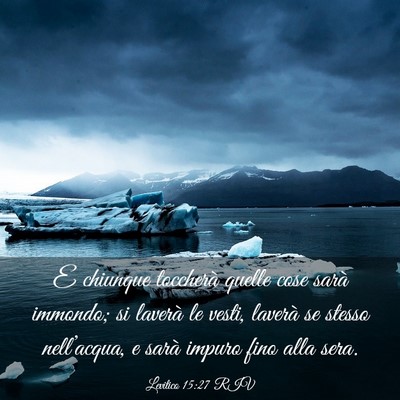 Picture 03 - Levitico 15:27 RIV - E chiunque toccherà quelle cose sarà immondo; - Bible Verse Picture