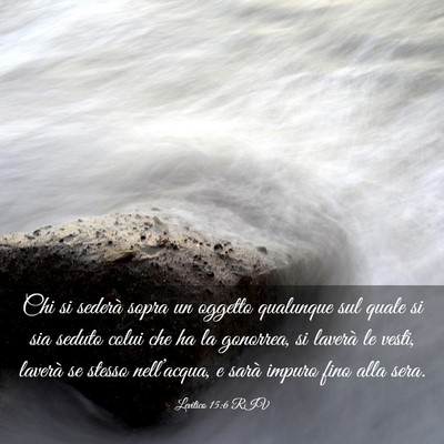 Picture 03 - Levitico 15:6 RIV - Chi si sederà sopra un oggetto qualunque sul - Bible Verse Picture
