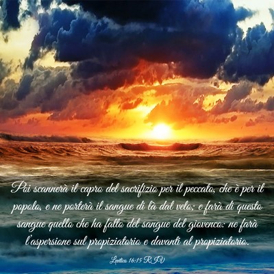 Picture 03 - Levitico 16:15 RIV - Poi scannerà il capro del sacrifizio per il - Bible Verse Picture