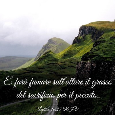 Picture 03 - Levitico 16:25 RIV - E farà fumare sull’altare il grasso del - Bible Verse Picture