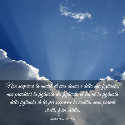 Picture 03 - Levitico 18:17 RIV - Non scoprirai la nudità di una donna e della sua - Bible Verse Picture