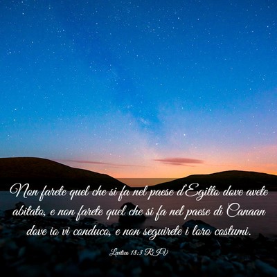 Picture 03 - Levitico 18:3 RIV - Non farete quel che si fa nel paese d’Egitto - Bible Verse Picture
