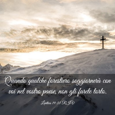 Picture 03 - Levitico 19:33 RIV - Quando qualche forestiero soggiornerà con voi - Bible Verse Picture