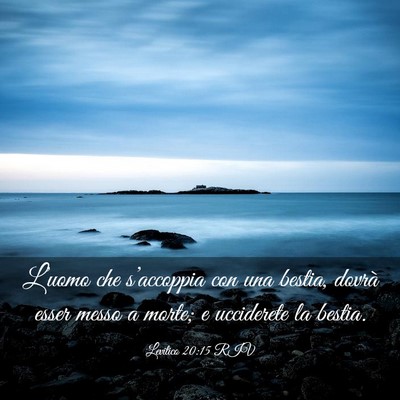 Picture 03 - Levitico 20:15 RIV - L’uomo che s’accoppia con una bestia, dovrà - Bible Verse Picture