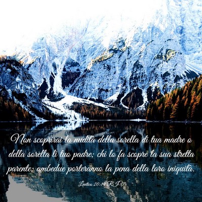 Picture 03 - Levitico 20:19 RIV - Non scoprirai la nudità della sorella di tua - Bible Verse Picture