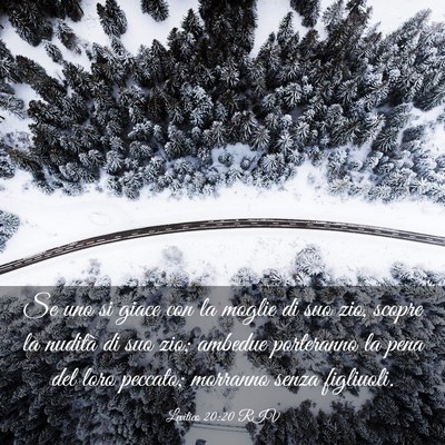 Picture 03 - Levitico 20:20 RIV - Se uno si giace con la moglie di suo zio, scopre - Bible Verse Picture