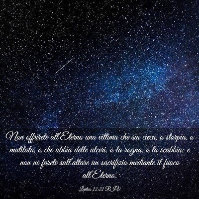 Picture 03 - Levitico 22:22 RIV - Non offrirete all’Eterno una vittima che sia - Bible Verse Picture