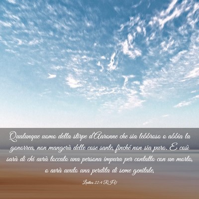Picture 03 - Levitico 22:4 RIV - Qualunque uomo della stirpe d’Aaronne che sia - Bible Verse Picture