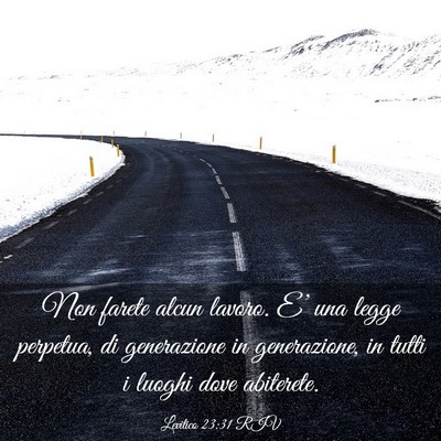 Picture 03 - Levitico 23:31 RIV - Non farete alcun lavoro. E’ una legge perpetua, - Bible Verse Picture