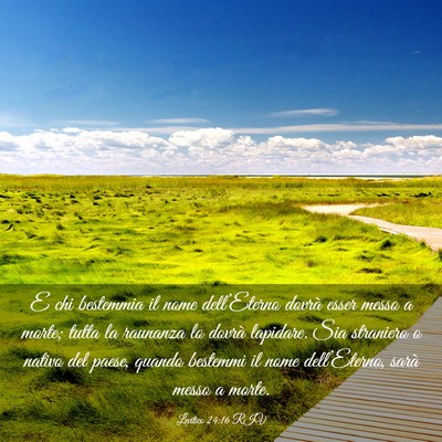 Picture 03 - Levitico 24:16 RIV - E chi bestemmia il nome dell’Eterno dovrà - Bible Verse Picture