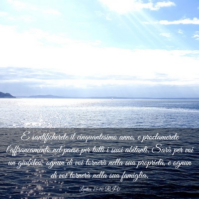 Picture 03 - Levitico 25:10 RIV - E santificherete il cinquantesimo anno, e - Bible Verse Picture