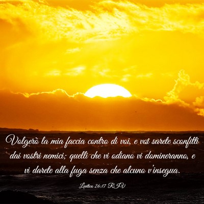 Picture 03 - Levitico 26:17 RIV - Volgerò la mia faccia contro di voi, e voi - Bible Verse Picture