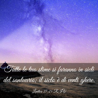 Picture 03 - Levitico 27:25 RIV - Tutte le tuo stime si faranno in sicli del - Bible Verse Picture