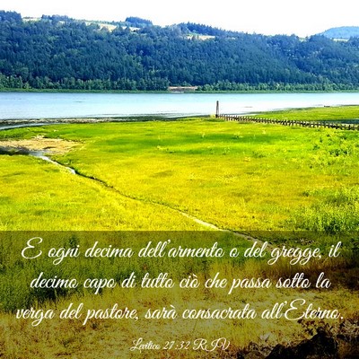 Picture 03 - Levitico 27:32 RIV - E ogni decima dell’armento o del gregge, il - Bible Verse Picture