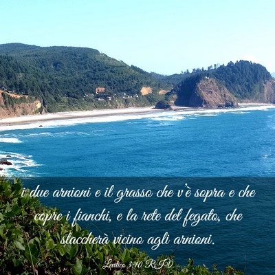 Picture 03 - Levitico 3:10 RIV - i due arnioni e il grasso che v’è sopra e che - Bible Verse Picture
