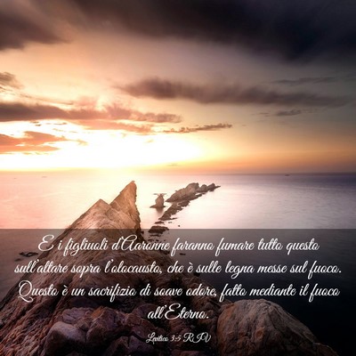 Picture 03 - Levitico 3:5 RIV - E i figliuoli d’Aaronne faranno fumare tutto - Bible Verse Picture