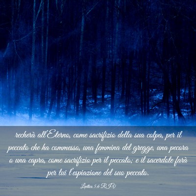 Picture 03 - Levitico 5:6 RIV - recherà all’Eterno, come sacrifizio della sua - Bible Verse Picture