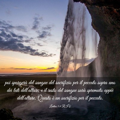 Picture 03 - Levitico 5:9 RIV - poi spargerà del sangue del sacrifizio per il - Bible Verse Picture