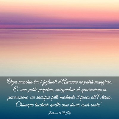 Picture 03 - Levitico 6:18 RIV - Ogni maschio tra i figliuoli d’Aaronne ne - Bible Verse Picture