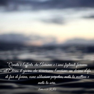 Picture 03 - Levitico 6:20 RIV - “Questa è l’offerta che Aaronne e i suoi - Bible Verse Picture