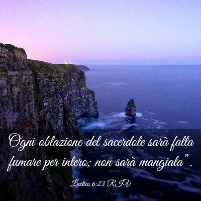 Picture 03 - Levitico 6:23 RIV - Ogni oblazione del sacerdote sarà fatta fumare - Bible Verse Picture