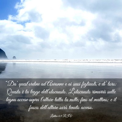 Picture 03 - Levitico 6:9 RIV - “Da’ quest’ordine ad Aaronne e ai suoi - Bible Verse Picture
