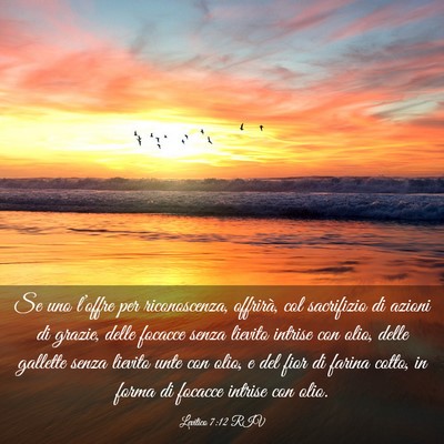 Picture 03 - Levitico 7:12 RIV - Se uno l’offre per riconoscenza, offrirà, col - Bible Verse Picture