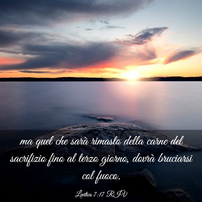 Picture 03 - Levitico 7:17 RIV - ma quel che sarà rimasto della carne del - Bible Verse Picture