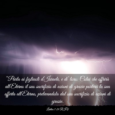 Picture 03 - Levitico 7:29 RIV - “Parla ai figliuoli d’Israele, e di’ loro: - Bible Verse Picture