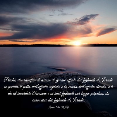 Picture 03 - Levitico 7:34 RIV - Poiché, dai sacrifizi di azioni di grazie - Bible Verse Picture