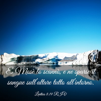Picture 03 - Levitico 8:19 RIV - E Mosè lo scannò, e ne sparse il sangue - Bible Verse Picture